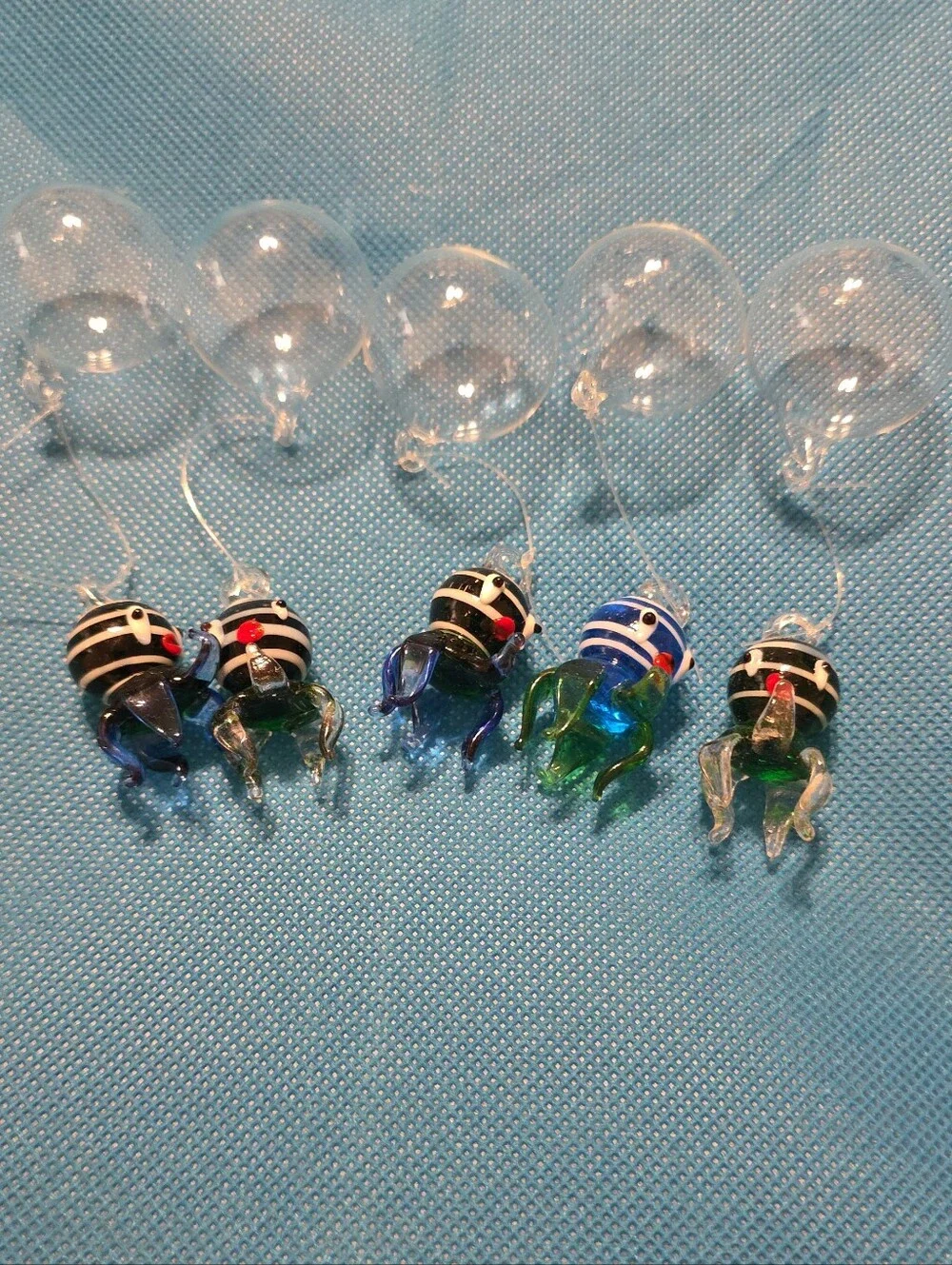 VTG Murano Style Hand Blown Glass Floating Aquarium Ornaments Lot of 17